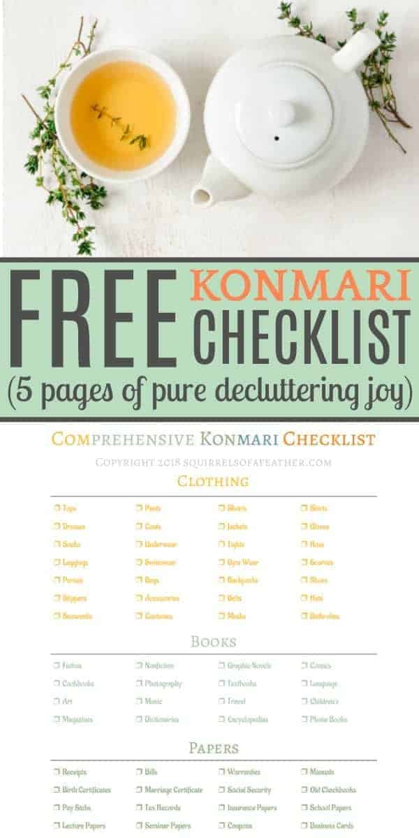 A zen image of a KonMari checklist