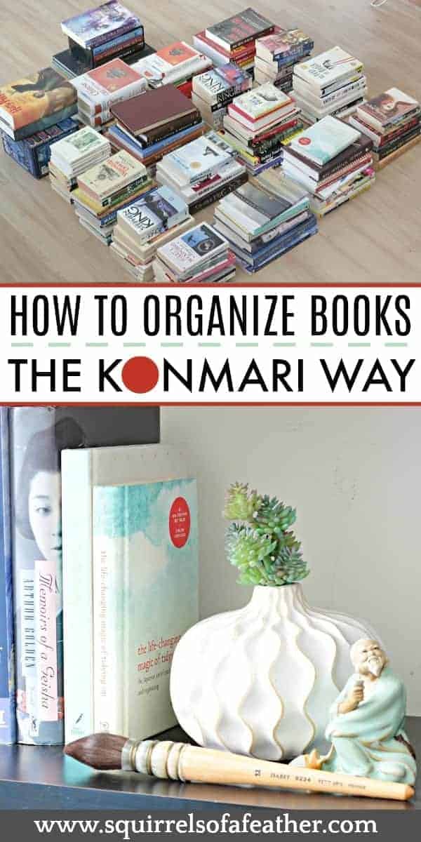Decluttering books with the KonMari method infographic
