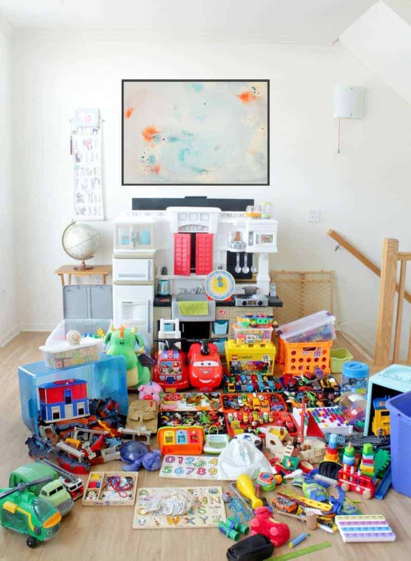 Toys about to be decluttered with KonMari