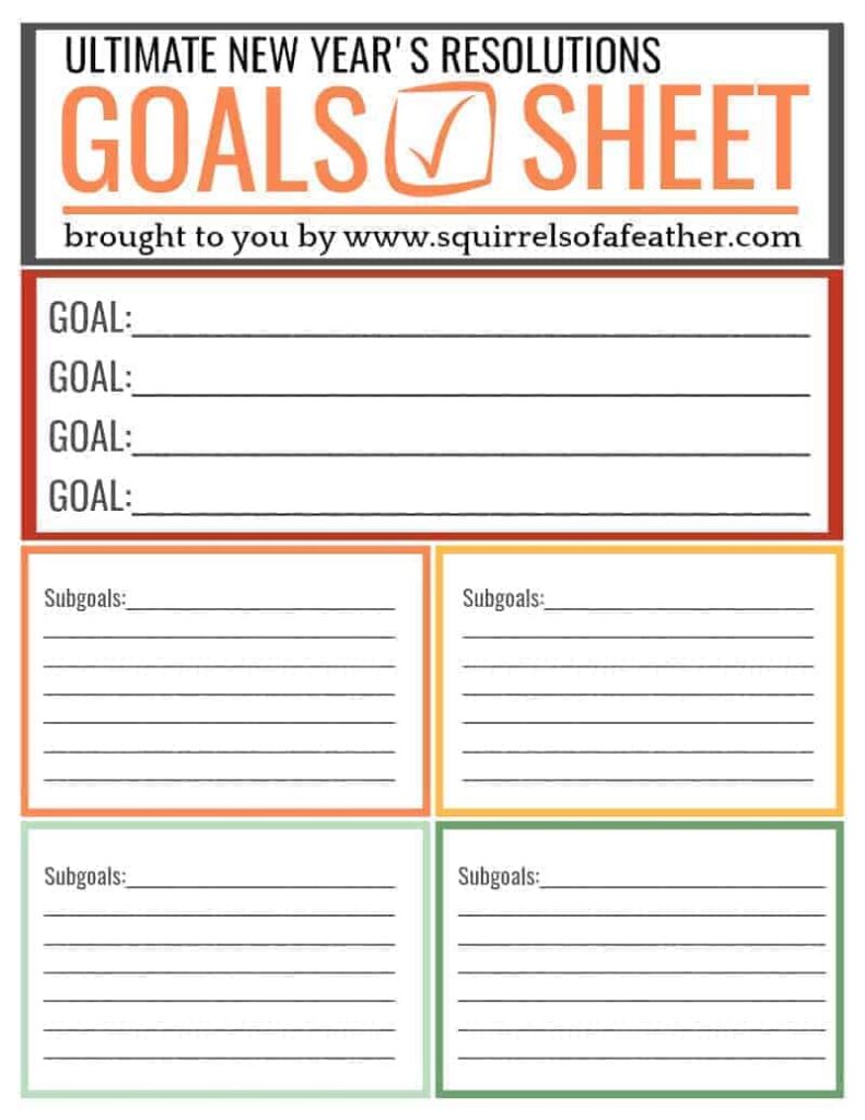 FREE New Year's Resolutions Printable (To ROCK Your Goals in 2021)