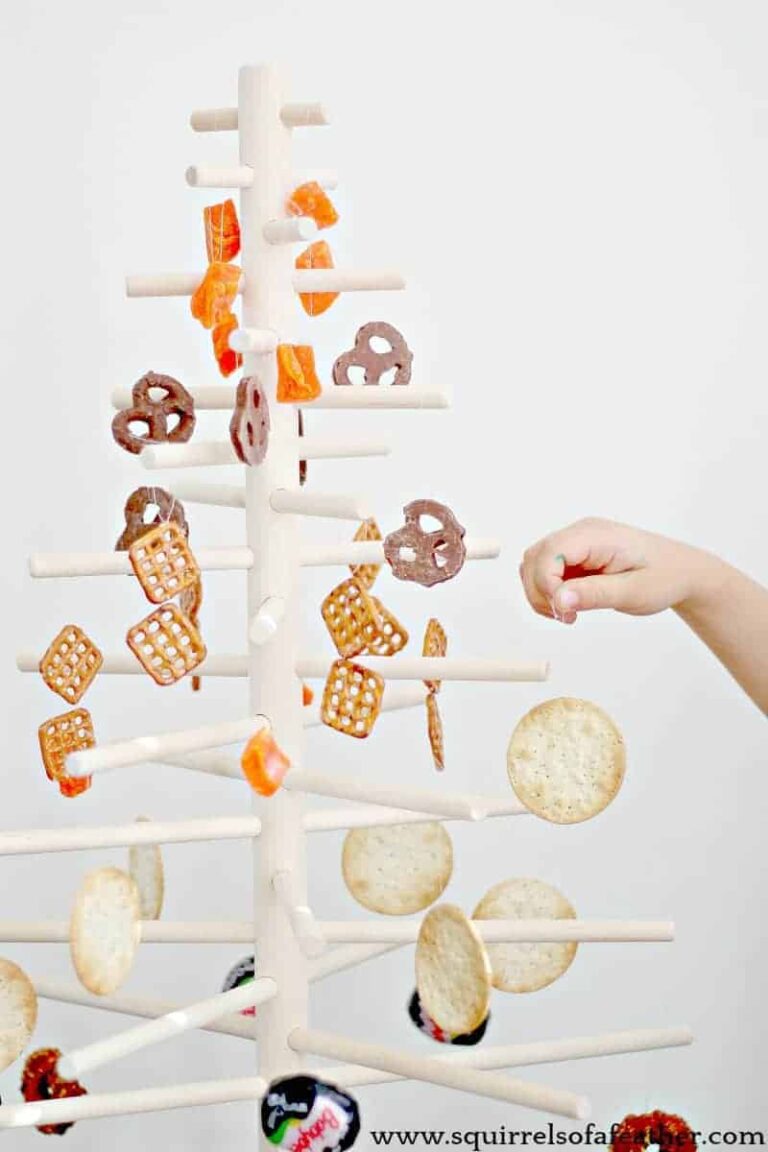 Scandinavian Wooden Christmas Tree with Edible Ornaments