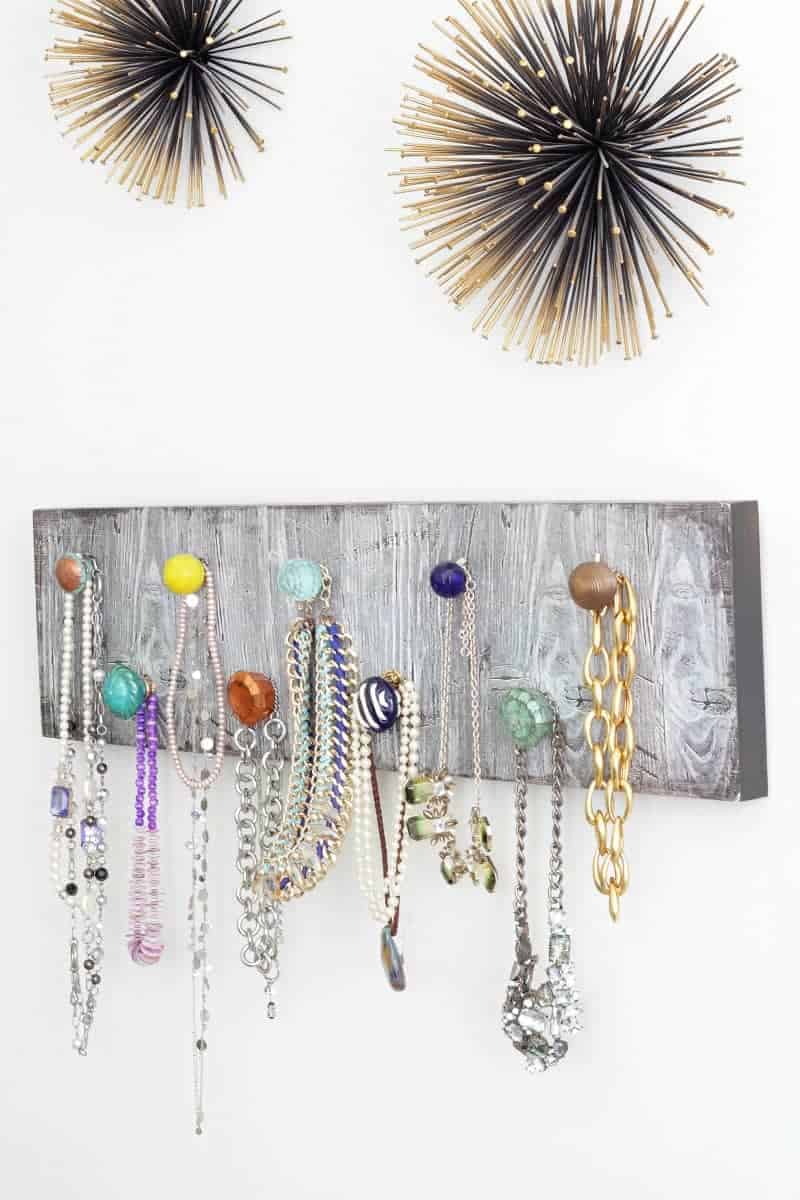 A gorgeous DIY necklace holder for organizing necklaces