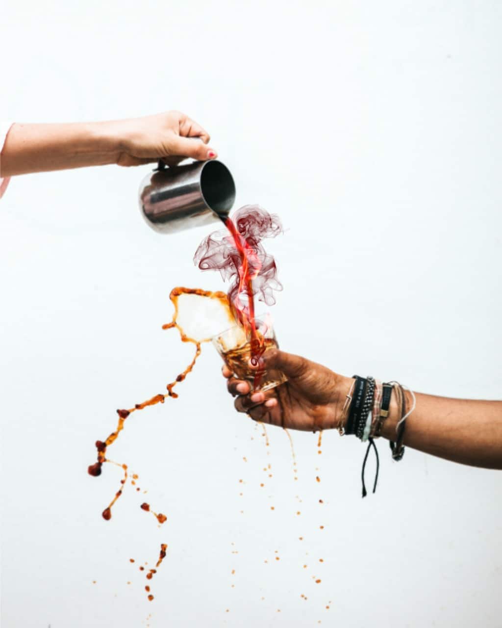 A woman who practices FIRE pouring coffee for her husband