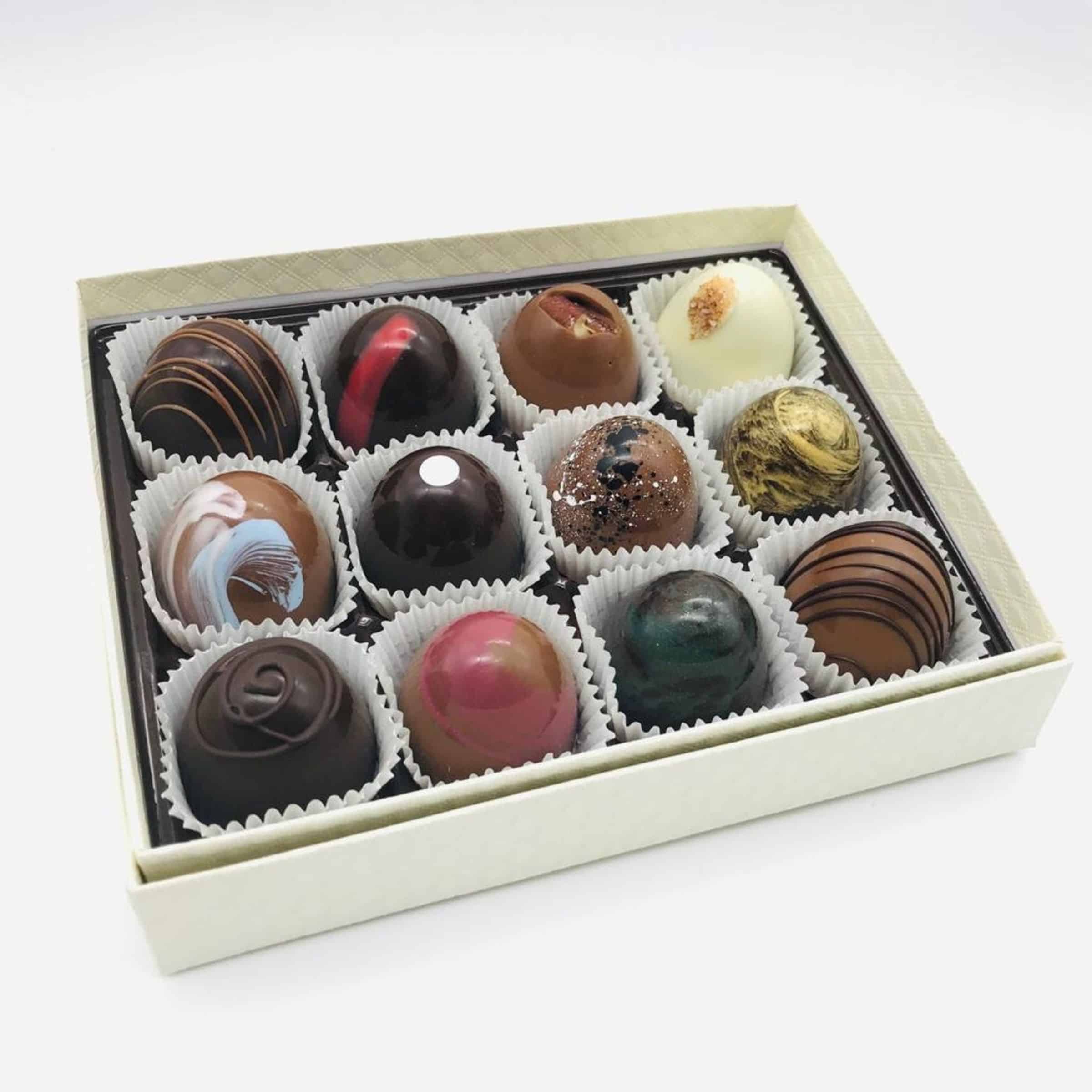 A box of artisan chocolates.