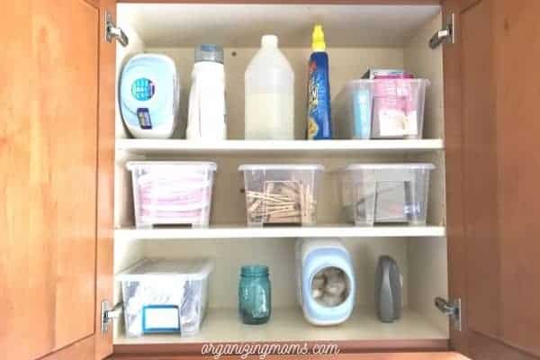 Organized laundry room cabinets 