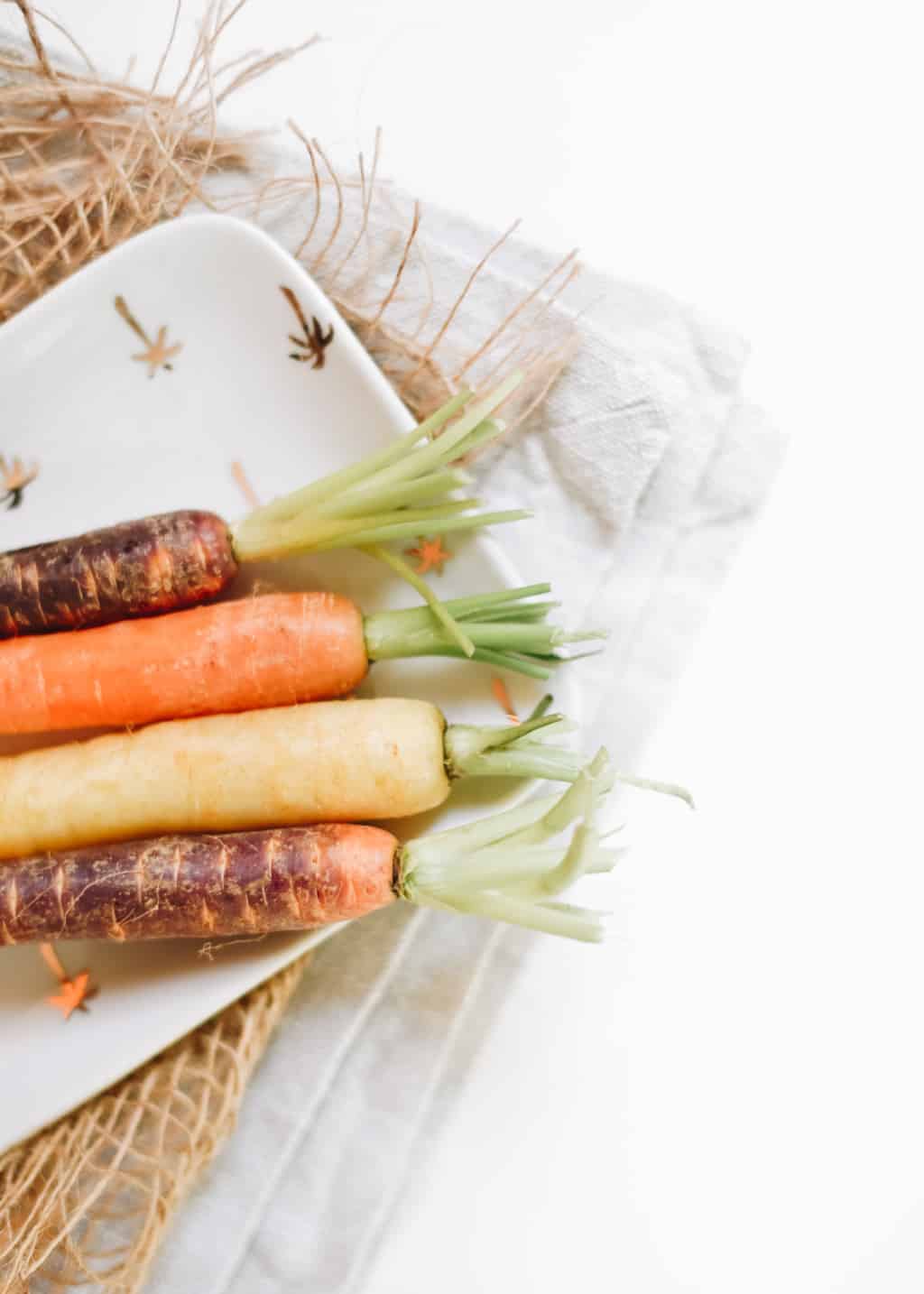 A plate of colorful carrots for a mindful dinner