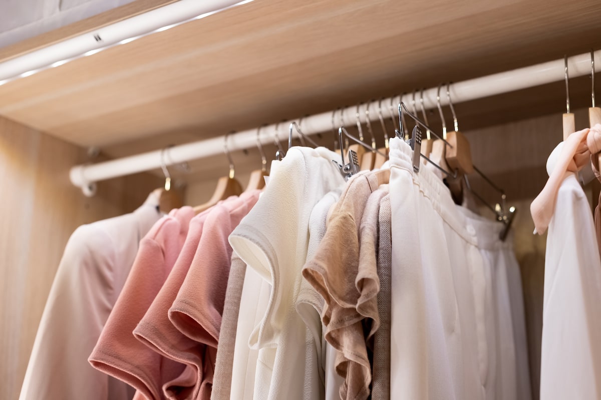 A closet organized with the KonMari Method