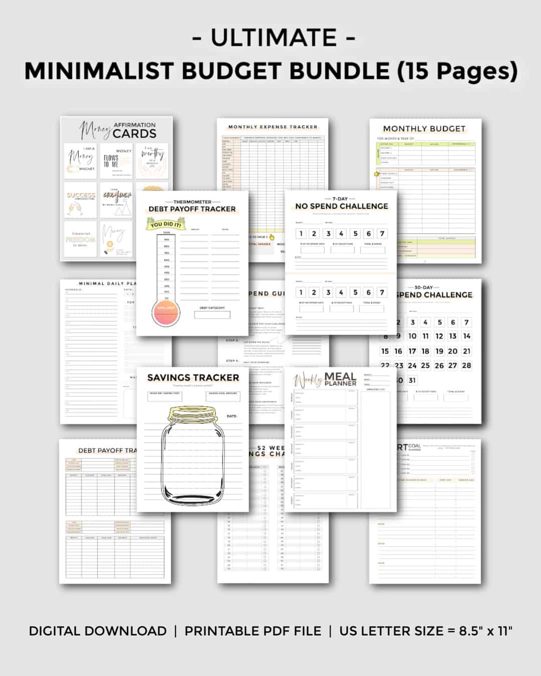 A minimalist budget binder printable