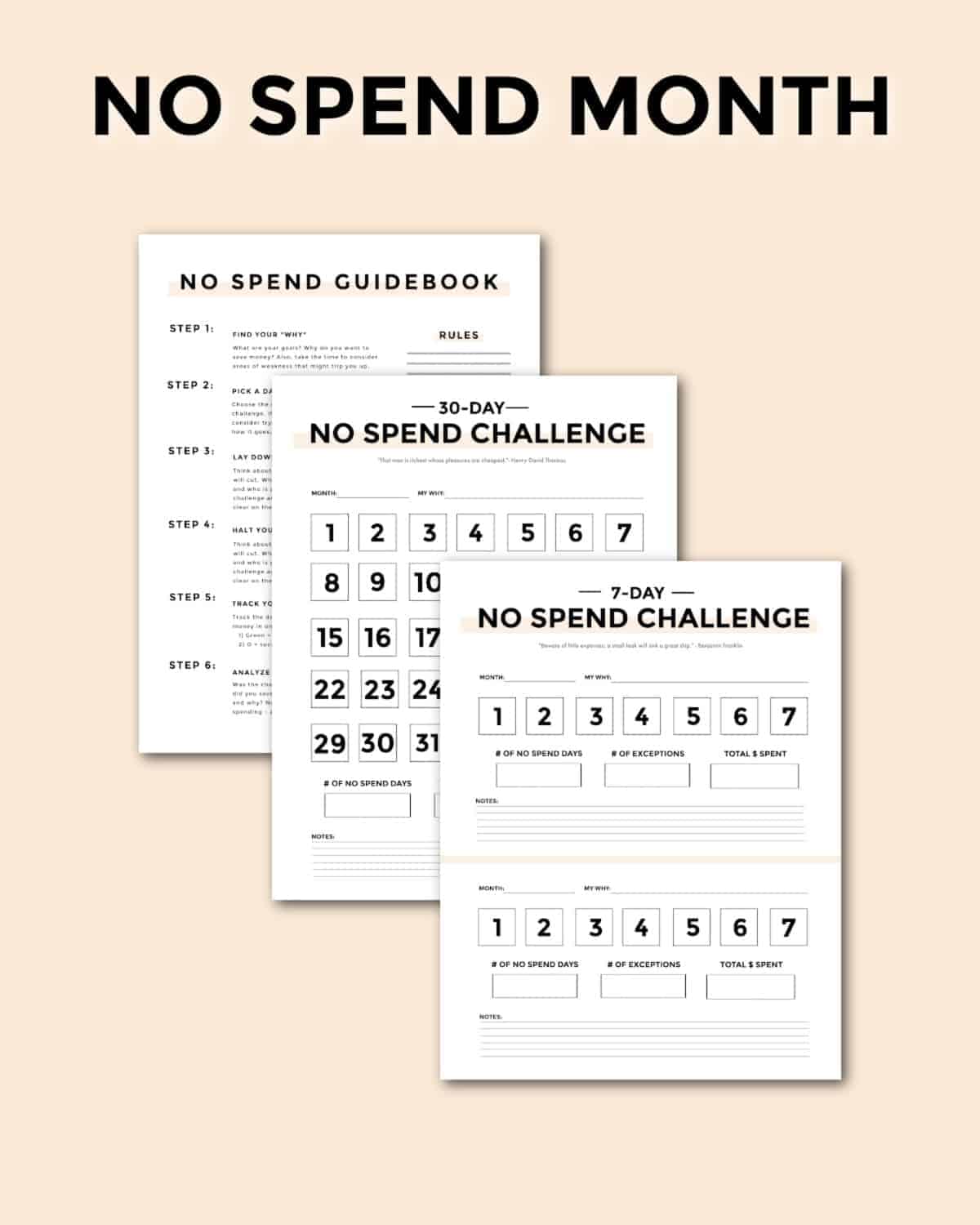 no spend challenge rules pdf