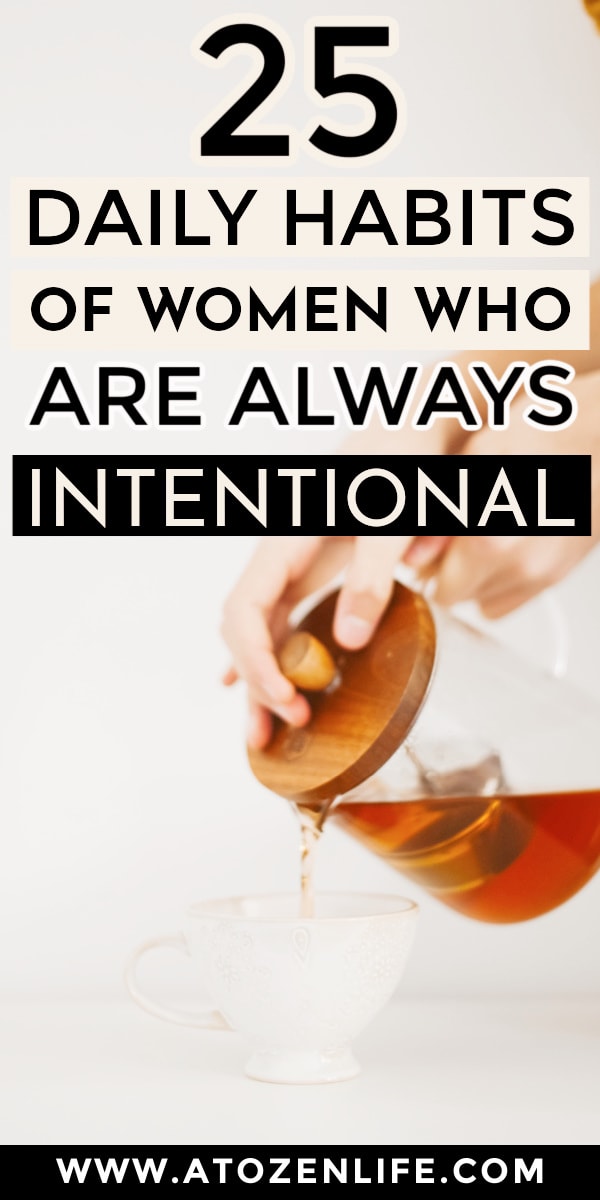 A woman mindfully pouring tea as part of her intentional morning routine