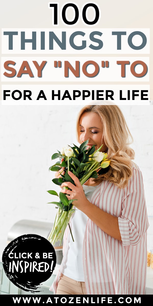 A woman holding a bouquet of flowers and staying at home in peace