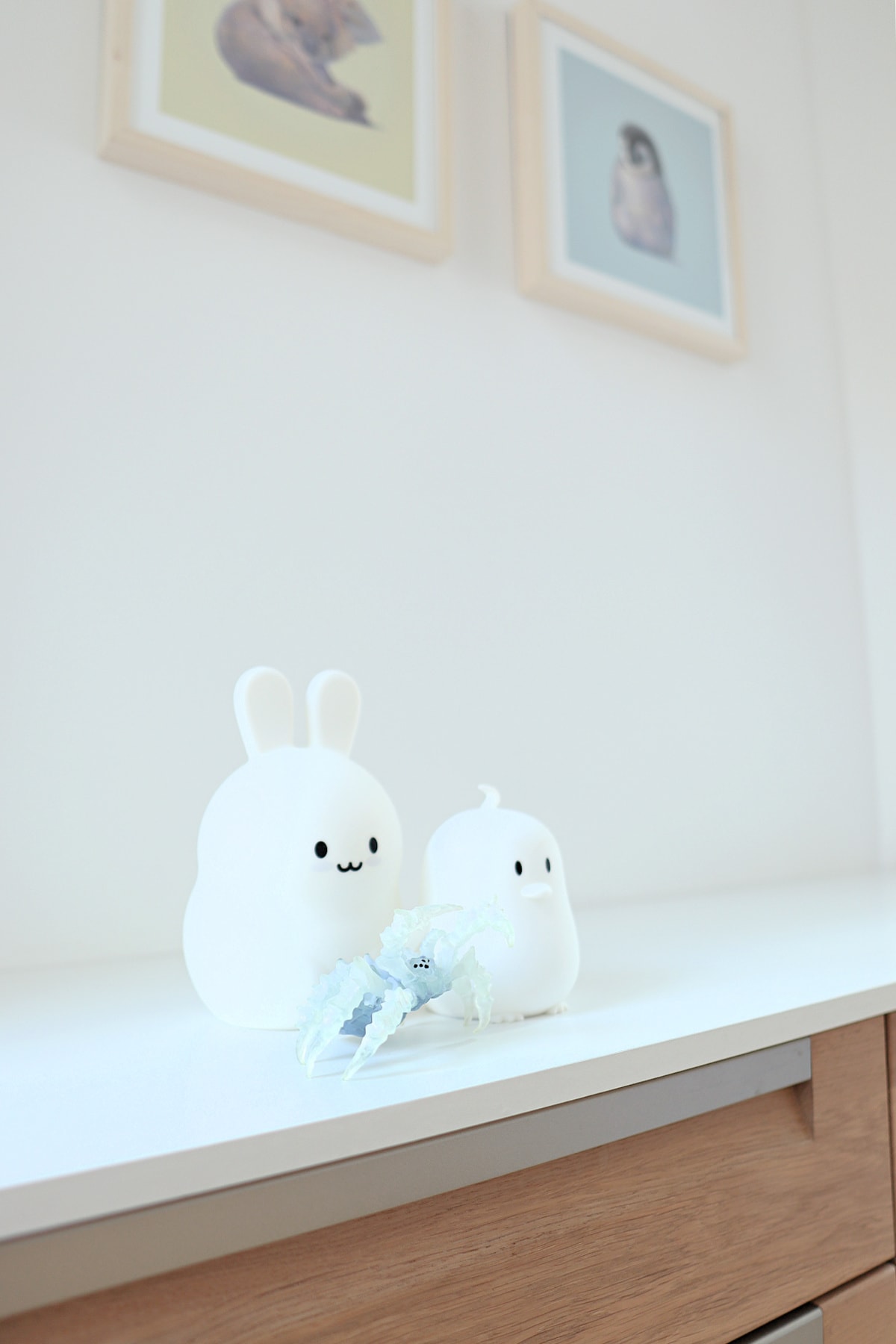 Close up of toys in minimalist kids bedroom