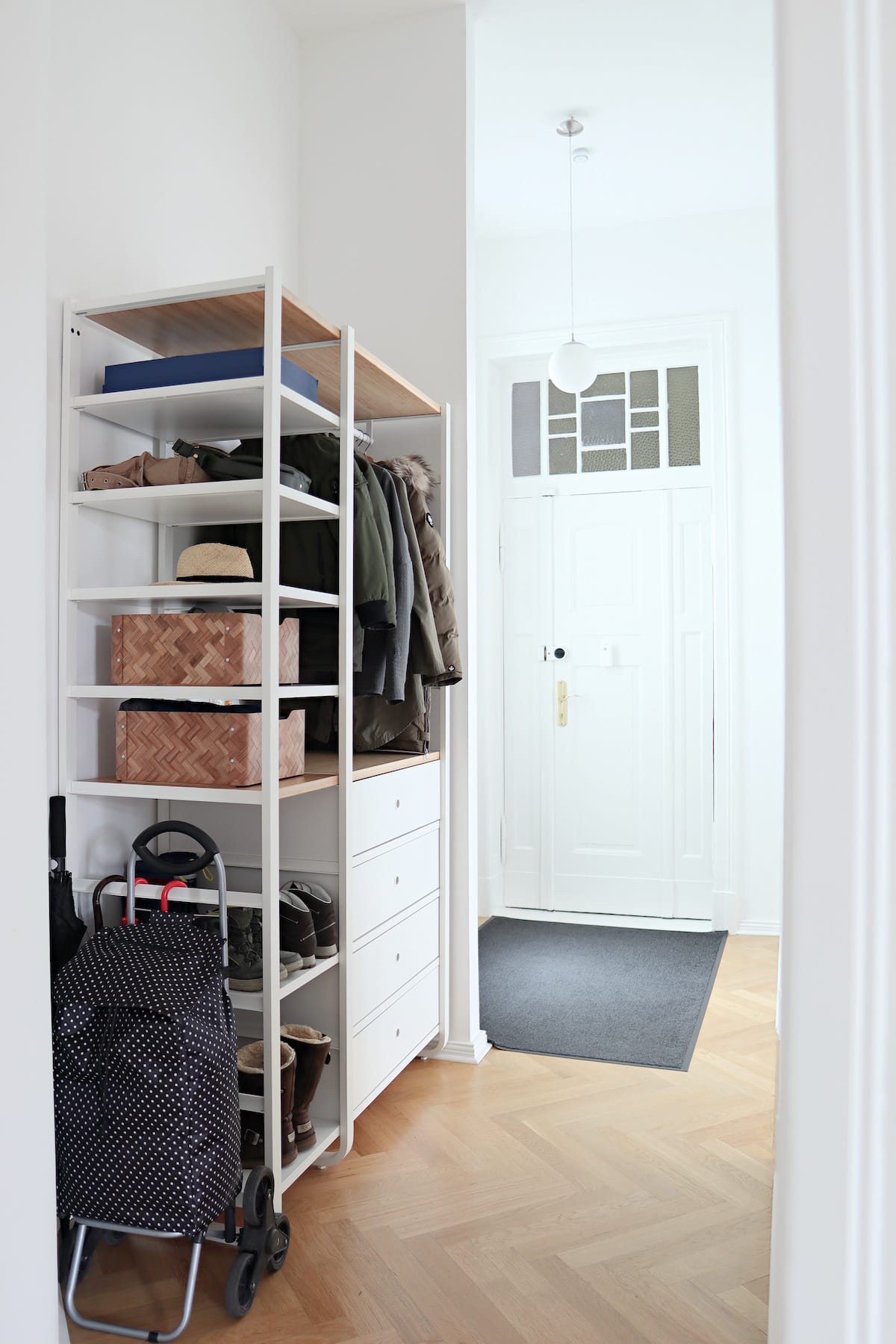 The clean and tidy entryway in a minimalist family home