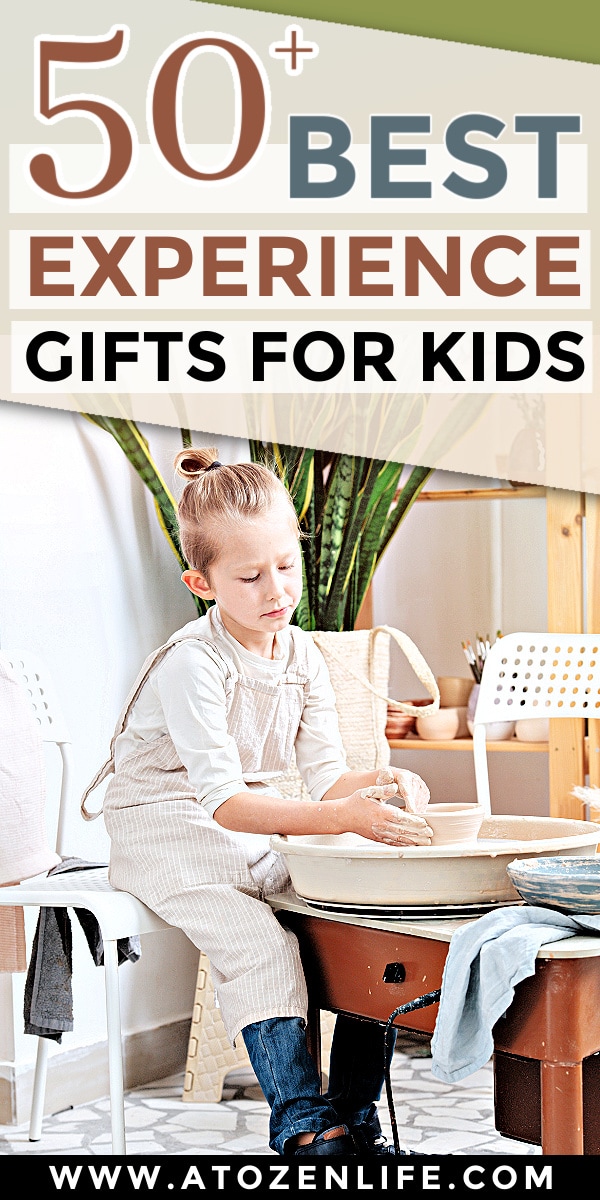 A list of the experience gift ideas for kids, #1 of which is pottery classes.