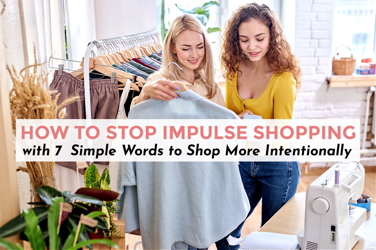 Two women practicing intentional shopping to shop less and save money